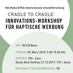 workshop anzeige - HAPTICA® live ’18: Cradle to Cradle-Workshop